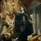Wall Frame Espresso, Matted - St. Clare of Assisi Driving Away Infidels with Eucharist by Museum Art - Trinity Stores