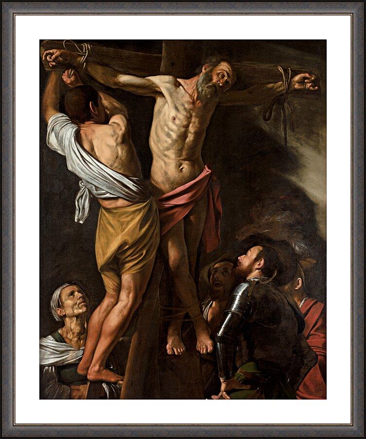 Wall Frame Espresso, Matted - Crucifixion of St. Andrew by Museum Art - Trinity Stores