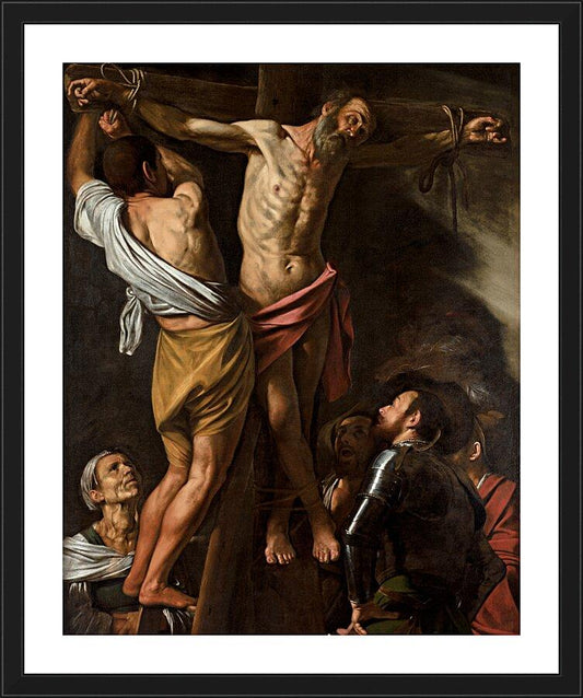 Wall Frame Black, Matted - Crucifixion of St. Andrew by Museum Art
