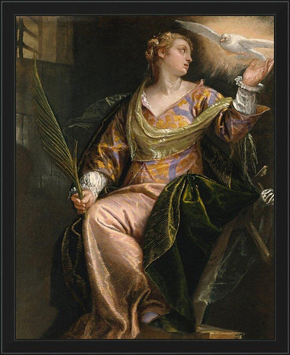 Wall Frame Black - St. Catherine of Alexandria in Prison by Museum Art