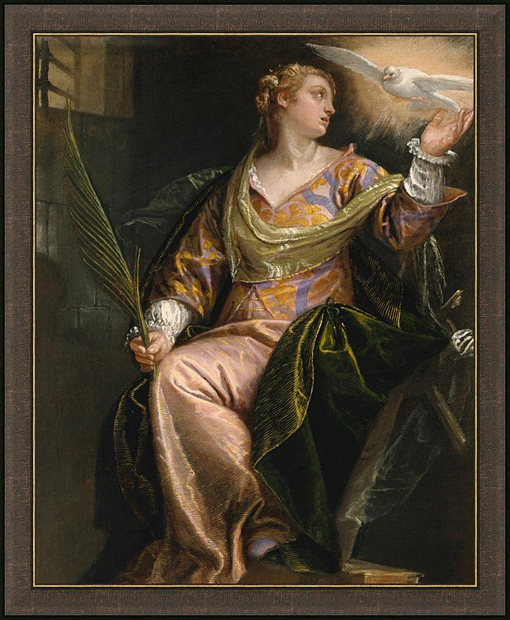 Wall Frame Espresso - St. Catherine of Alexandria in Prison by Museum Art - Trinity Stores