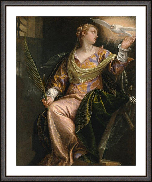 Wall Frame Espresso, Matted - St. Catherine of Alexandria in Prison by Museum Art