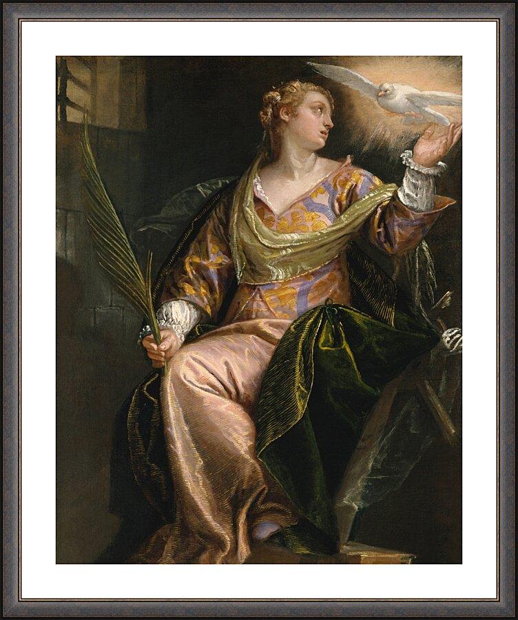 Wall Frame Espresso, Matted - St. Catherine of Alexandria in Prison by Museum Art - Trinity Stores