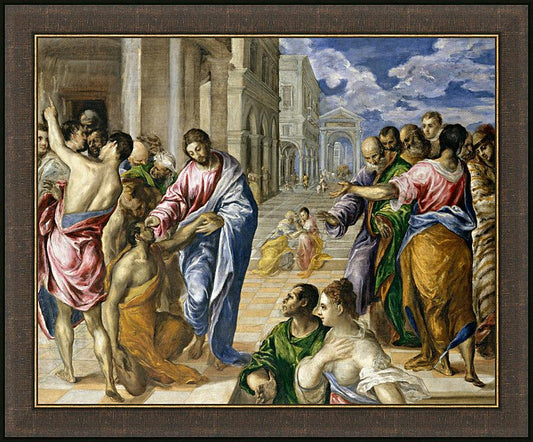 Wall Frame Espresso - Christ Healing the Blind by Museum Art