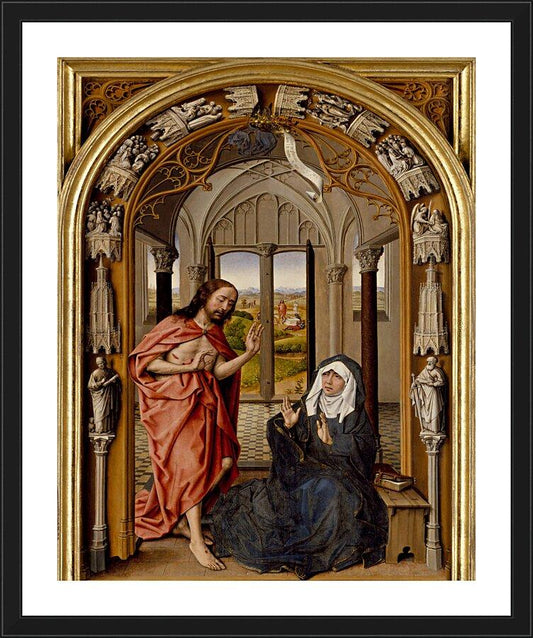 Wall Frame Black, Matted - Christ Appearing to His Mother by Museum Art