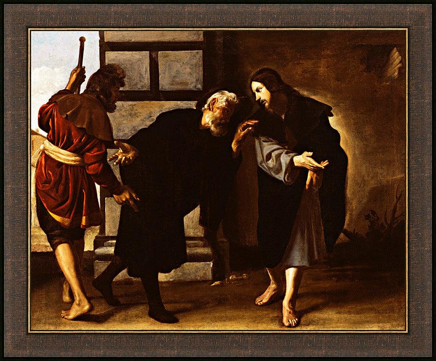 Wall Frame Espresso - Christ and Two Followers on Road to Emmaus by Museum Art