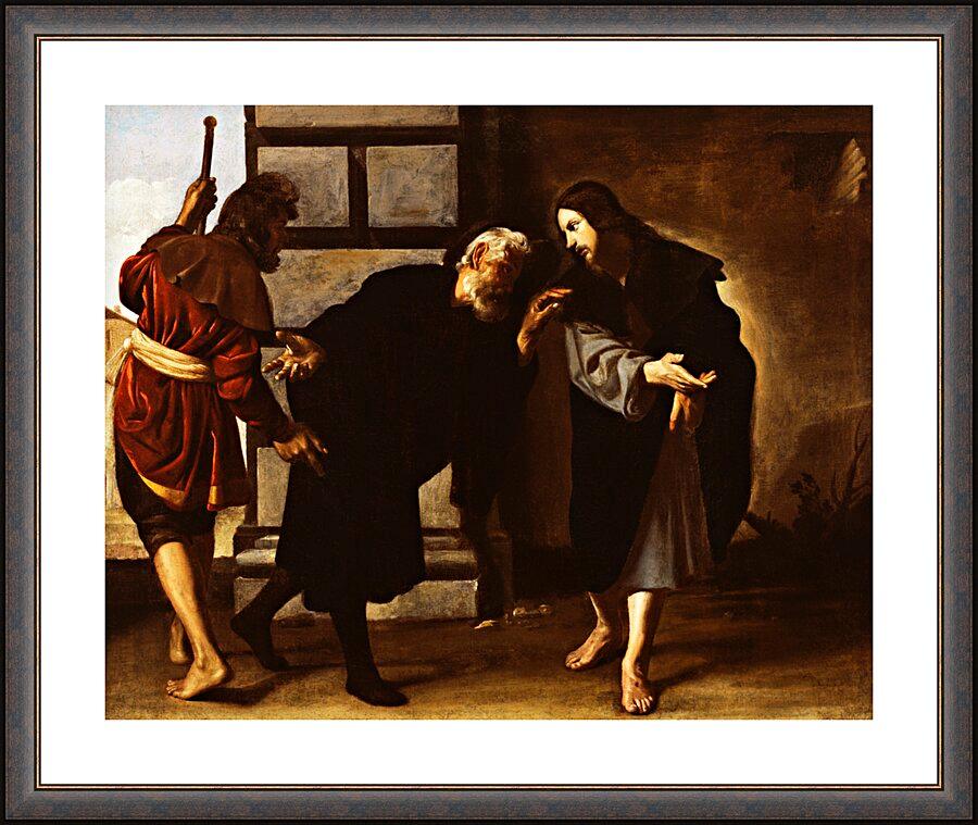 Wall Frame Espresso, Matted - Christ and Two Followers on Road to Emmaus by Museum Art