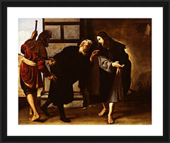 Wall Frame Black - Christ and Two Followers on Road to Emmaus by Museum Art