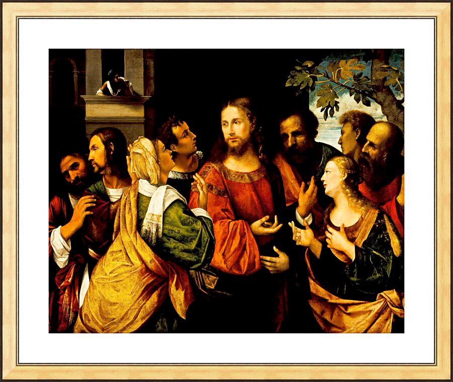 Wall Frame Gold, Matted - Christ and Women of Canaan by Museum Art
