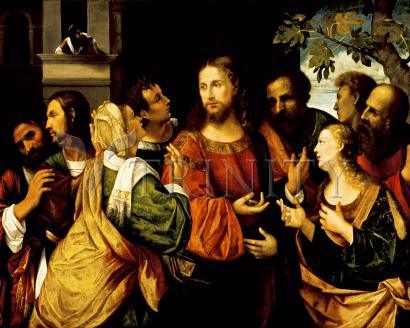 Wall Frame Black, Matted - Christ and Women of Canaan by Museum Art