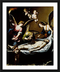 Wall Frame Black - Christ with Lamenting Angels by Museum Art