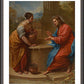 Wall Frame Espresso, Matted - Christ and Woman of Samaria by Museum Art - Trinity Stores