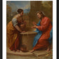 Wall Frame Black, Matted - Christ and Woman of Samaria by Museum Art