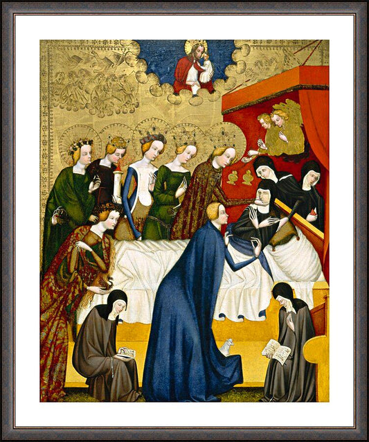 Wall Frame Espresso, Matted - Death of St. Clare of Assisi by Museum Art