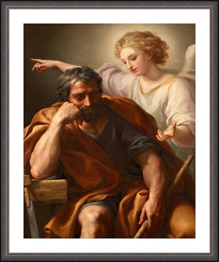 Wall Frame Espresso, Matted - Dream of St. Joseph by Museum Art
