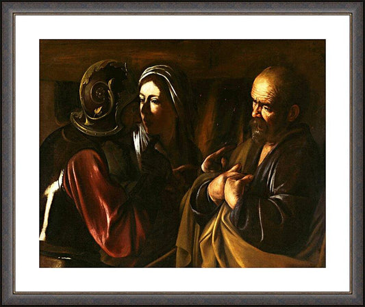 Wall Frame Espresso, Matted - Denial of St. Peter by Museum Art