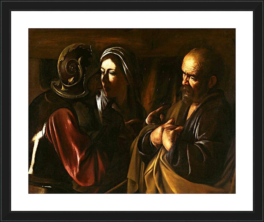 Wall Frame Black, Matted - Denial of St. Peter by Museum Art - Trinity Stores