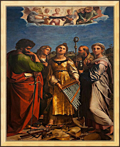 Wall Frame Gold - Ecstasy of St. Cecilia by Museum Art