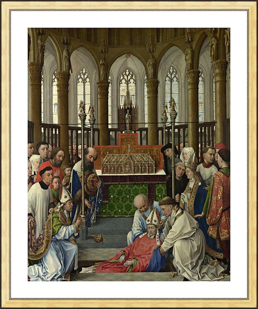 Wall Frame Gold, Matted - Exhumation of St. Hubert by Museum Art