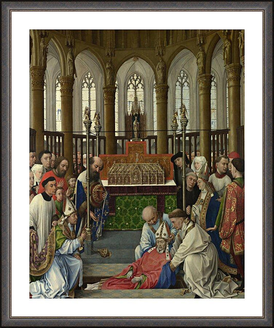 Wall Frame Espresso, Matted - Exhumation of St. Hubert by Museum Art