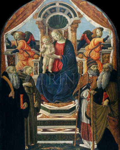 Wall Frame Black, Matted - Madonna and Child Enthroned with Saints and Angels by Museum Art