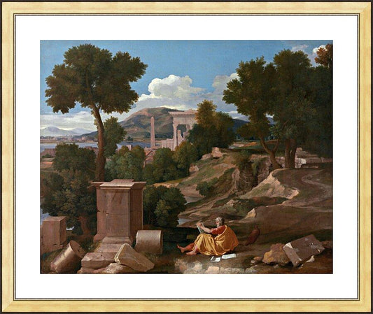 Wall Frame Gold, Matted - St. John the Evangelist on Patmos by Museum Art