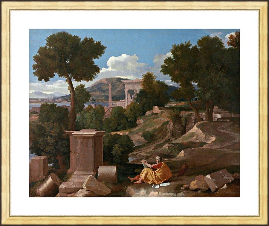 Wall Frame Gold, Matted - St. John the Evangelist on Patmos by Museum Art - Trinity Stores