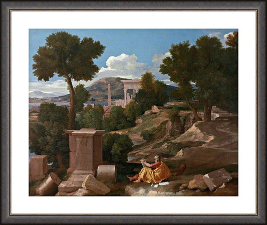 Wall Frame Espresso, Matted - St. John the Evangelist on Patmos by Museum Art