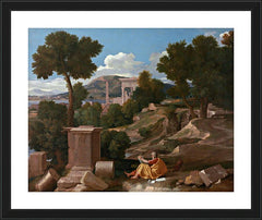 Wall Frame Black - St. John the Evangelist on Patmos by Museum Art