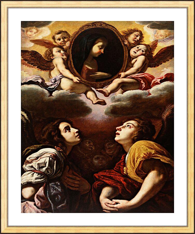 Wall Frame Gold, Matted - Flying and Adoring Angels by Museum Art - Trinity Stores