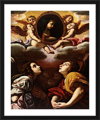 Wall Frame Black - Flying and Adoring Angels by Museum Art