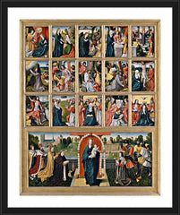 Wall Frame Black - Fifteen Mysteries and Mary of the Rosary by Museum Art