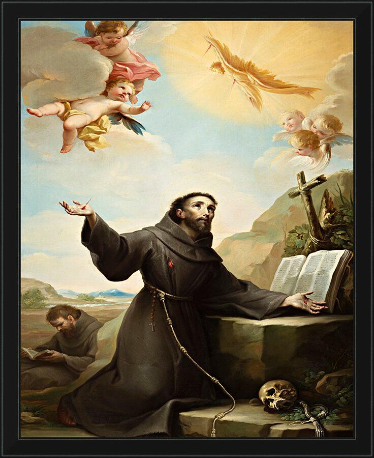 Wall Frame Black - St. Francis of Assisi Receiving Stigmata by Museum Art