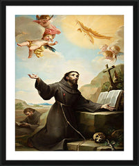 Wall Frame Black - St. Francis of Assisi Receiving Stigmata by Museum Art