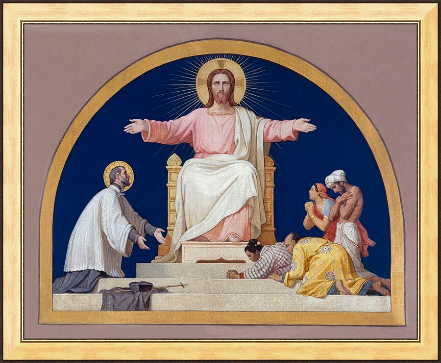 Wall Frame Gold - St. Francis Xavier Presenting to Christ People