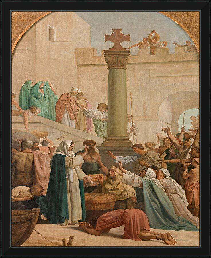 Wall Frame Black - St. Genevieve Distributing Bread to Poor During Siege of Paris by Museum Art