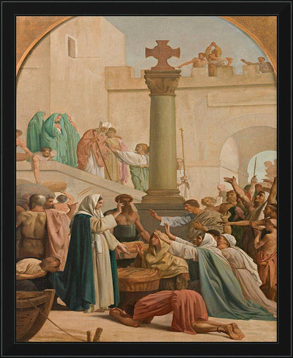 Wall Frame Black - St. Genevieve Distributing Bread to Poor During Siege of Paris by Museum Art - Trinity Stores