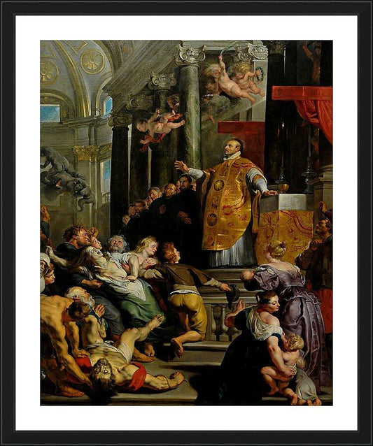 Wall Frame Black, Matted - Glory of St. Ignatius of Loyola by Museum Art