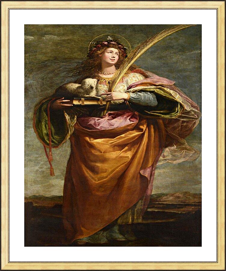 Wall Frame Gold, Matted - St. Agnes by Museum Art - Trinity Stores