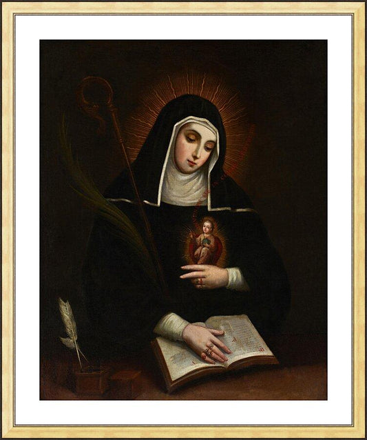 Wall Frame Gold, Matted - St. Gertrude by Museum Art