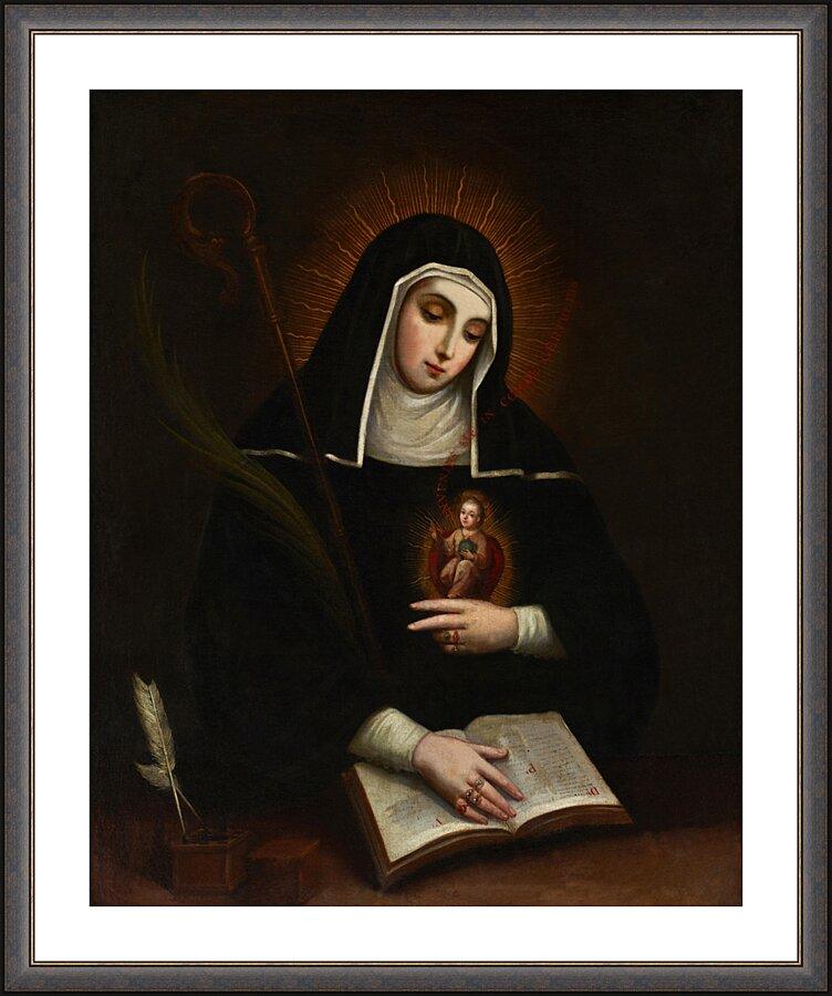 Wall Frame Espresso, Matted - St. Gertrude by Museum Art - Trinity Stores