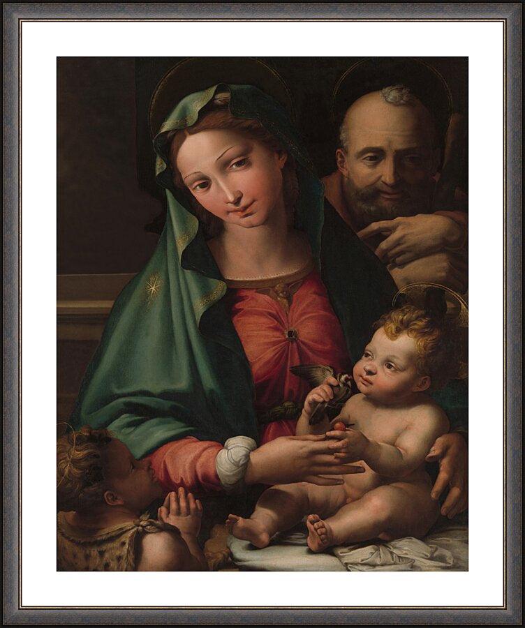 Wall Frame Espresso, Matted - Holy Family with Infant St. John the Baptist by Museum Art - Trinity Stores