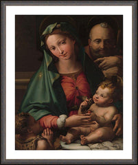 Wall Frame Espresso - Holy Family with Infant St. John the Baptist by Museum Art