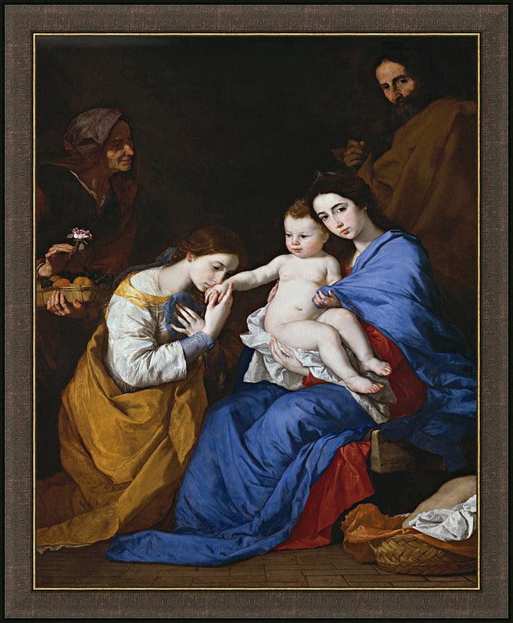 Wall Frame Espresso - Holy Family with Sts. Anne and Catherine of Alexandria by Museum Art