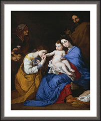 Wall Frame Espresso - Holy Family with Sts. Anne and Catherine of Alexandria by Museum Art