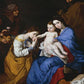 Wall Frame Espresso, Matted - Holy Family with Sts. Anne and Catherine of Alexandria by Museum Art