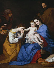 Metal Print - Holy Family with Sts. Anne and Catherine of Alexandria by Museum Art
