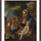 Wall Frame Espresso, Matted - Holy Family with Angels by Museum Art