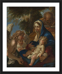 Wall Frame Black - Holy Family with Angels by Museum Art
