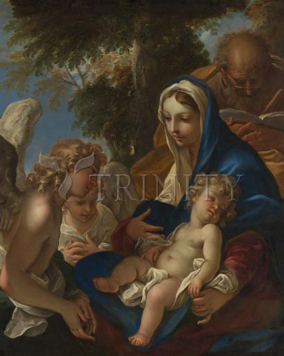 Wall Frame Black, Matted - Holy Family with Angels by Museum Art - Trinity Stores